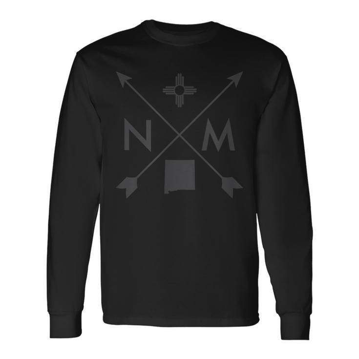 New Mexico Letters Arrows Sun Symbol [Dark] Long Sleeve T-Shirt